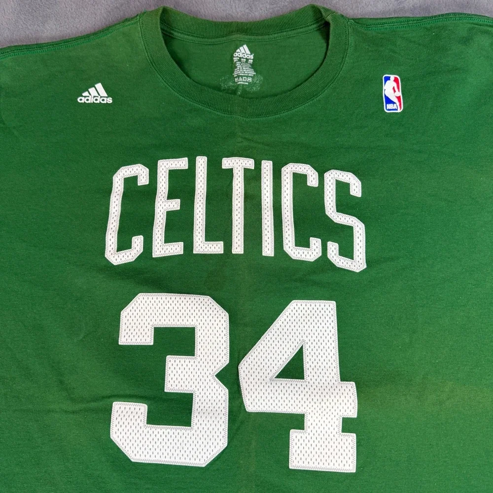 Adidas Boston Celtics Paul Pierce 34 NBA Player T-Shirt Green Mens 2XL XXL